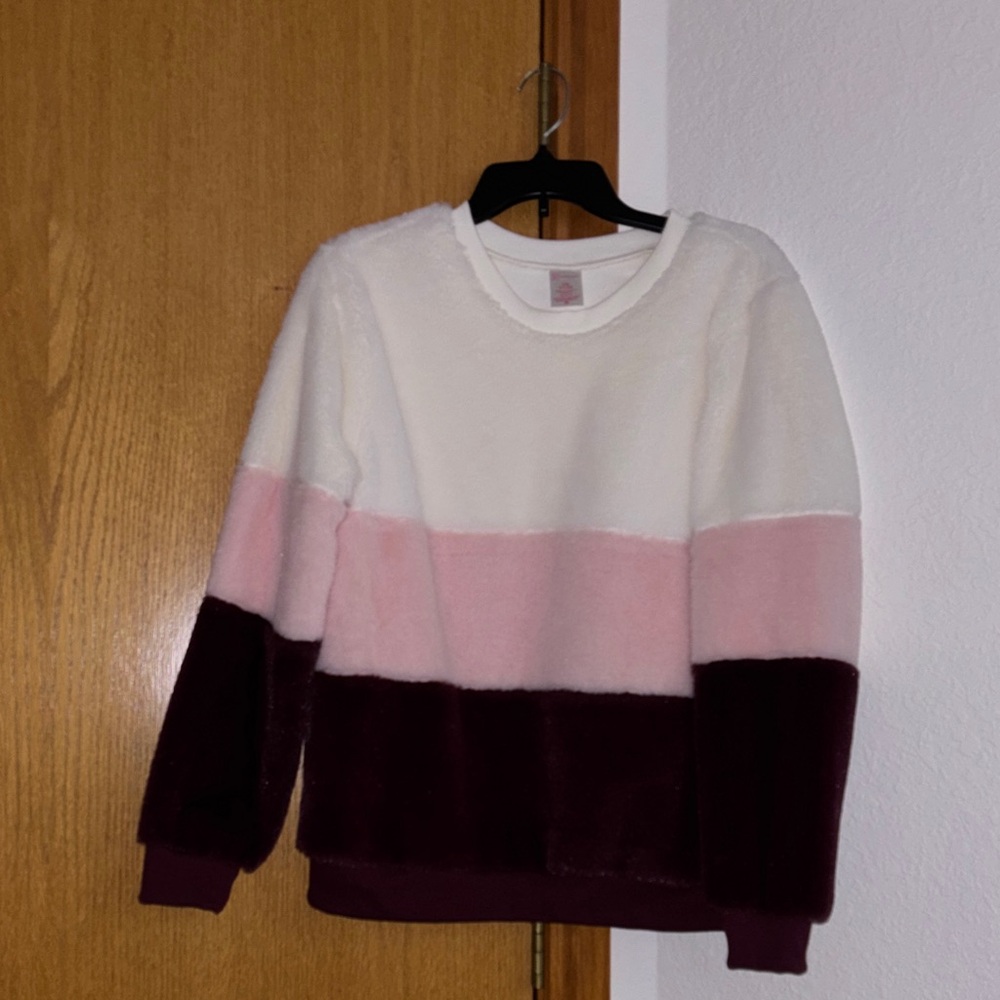 Women's Colorblock Sweater - White, Pink, Burgundy